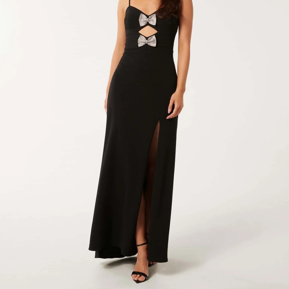 Evernew strappy bow maxi dress